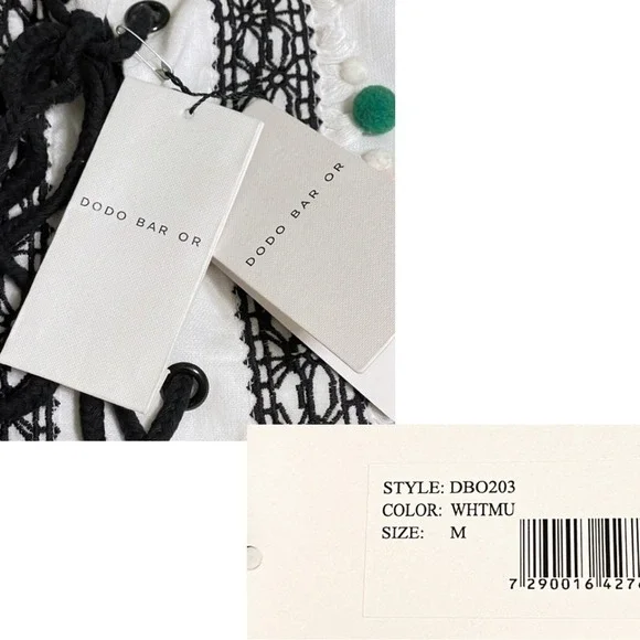 Dodo Bar Or Striped Pom Pom Maxi Dress Multi‎ Color Medium Boho Festival NEW - Picture 4 of 12